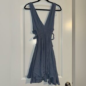 Elegant Blue Sleeveless Dress